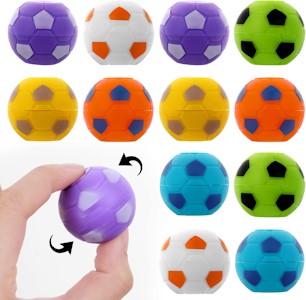 Abeillo 12 Stück Stressball Fingerspitzen Spielzeug 3,5 cm Mini Fußball Spinner Stress Sportball Relief Toys, Drehbare Stressbälle Spiel, Sensorisches Spinnendes Spielzeug für Kinder und Erwachsene