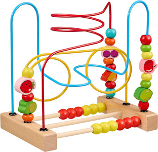 Balinco MOTORIKSCHLEIFE, Holzspielzeug Perlen Labyrinth mit Obstelementen & Perlenschieber. Baby Spielzeug 6 Monate - Jetzt bei Amazon kaufen*