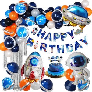 ZERODECO Weltraum Deko-Set zum Geburtstag, Space Kindergeburtstag Partydeko Happy Birthday Banner UFO Astronaut Rakete Folienballon Luftballons Tortendeko für Kinder Junge Mädchen Geburtstagsparty  - Jetzt bei Amazon kaufen*