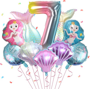 7. Geburtstag Mädchen, Luftballon Meerjungfrau Deko, Meerjungfrau 7 Geburtstag Deko, Geburtstagsdeko Mädchen 7 Jahre, Geburtstag 7 Jahre Mädchen Ballon Meerjungfrauen Thema Party  - Jetzt bei Amazon kaufen*