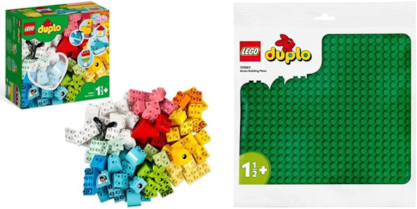 LEGO 10909 DUPLO Classic Mein erster Bauspaß, Bausteine-Box, Konstruktionspielzeug & 10980 DUPLO Bauplatte in Grün, Grundplatte für DUPLO Sets für Kleinkinder, Mädchen und Jungen - Jetzt bei Amazon kaufen*