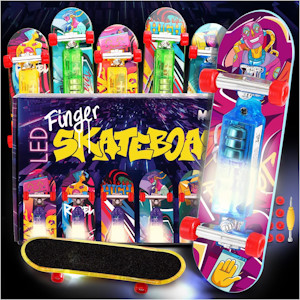 Magicat LED Finger Skateboard - 6 futuristische Fingerskateboards mit Beleuchtung, Spielzeug für Party I Fingerboard Spiele für Jungen und Mädchen I Board Mitgebsel für Teenager  - Jetzt bei Amazon kaufen*