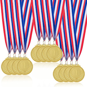 Medaillen für Kinder, 12 Stück Goldmedaille Metall, Siegermedaille im olympischen Stil mit Bändern, Kindergeburtstagsfeier, Sporttagspreise, Spielwettbewerbe, Gastgeschenke für Kinder und Erwachsene  - Jetzt bei Amazon kaufen*