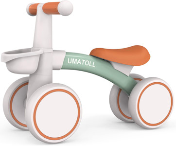 Umatoll Kinder Laufrad ab 1 Jahr, Spielzeug für 12-24 Monate, Baby Lauflernrad mit Korb für Jungen Mädchen, Geschenke für 1-jährige Geburtstag (Grün)  - Jetzt bei Amazon kaufen*