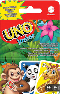 UNO Junior - Das klassische Kartenspiel in vereinfachter Version, liebenswerten Zootieren und drei verschiedenen Schwierigkeitsgraden - für die ganze Familie und Kinder ab 3 Jahren