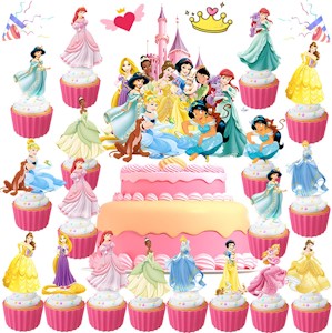 25 Stück Cake Topper Geburtstag Prinzessin, Tortendeko Geburtstag Mädchen Prinzessin, Prinzessin Party Deko Kindergeburtstag, Prinzessin Figuren Kuchen Toppers, Geeignet für Party, Babyparty