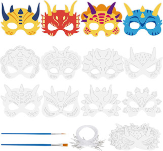 Landifor 24 Stück Dinosaurier Maske zum Ausmalen Kinder Dinosmasken Bastelsets diy Dino Papiermaske für Karneval Halloween Kindergeburtstag Dinosaurierparty Mitgebsel  - Jetzt bei Amazon kaufen*