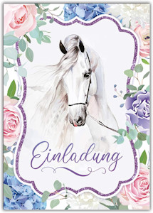 Junaversum 12 Einladungskarten zum Kindergeburtstag Mädchen Pferd Einladungen zum Geburtstag Kinder