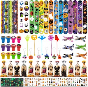 130PCS Halloween Party Mitgebsel Kindergeburtstag, Halloween Mitgebsel Kinder, Kindergeburtstag Party Mitgebsel Set, Radiergummi Bleistifte Tüten Tattoos Armband 