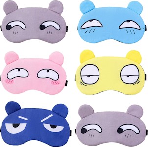 JCKD 6pcs Nette Cartoon Schlafende Augenmaske Weiche flauschige Abdeckung Augenmaske Reise Schlafende Gesichtsmaske Kinder Mädchen Männer Frauen Tagtraum Schlafende Gesichtsmaske