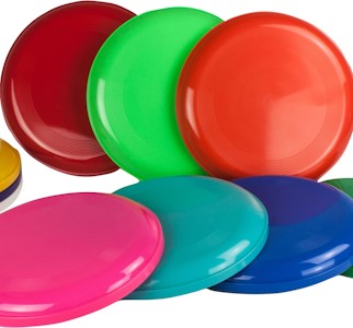 SchwabMarken Frisbee Disc/Frisbees/Wurfscheiben farblich gemischt 10 Frisbee bunt gemsicht - Nicht geeignet als Hundefrisbee!!
