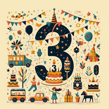 Herzlichen Glückwunsch zum 3. Geburtstag