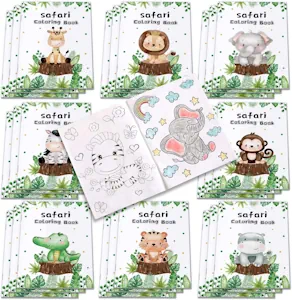 Heboland 24 Stück Mini Malbuch kleine Dschgungel Safari Malbücher für mitgebsel kindergeburtstag, kleine aufmerksamkeit 