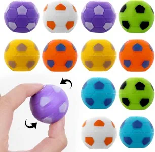 Abeillo 12 Stück Stressball Fingerspitzen Spielzeug 3,5 cm Mini Fußball Spinner Stress Sportball Relief Toys, Drehbare Stressbälle Spiel, Sensorisches Spinnendes Spielzeug für Kinder und Erwachsene