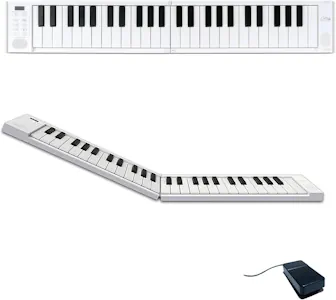 Blackstar FP-49 Touch 49 Tasten, berührungsempfindlich, tragbar, faltbar, mit USB-MIDI-Controller, mit wiederaufladbarem Akku, Weiß 