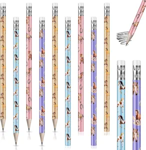 Clabby 12 Stück Pferd Bleistifte Pferdchen Stifte Mädchen Weihnachten Geschenk für Pferdefreunde Mädchen Junge Pferde Geschenk zum Mitgebsel Kindergeburtstag Pferdegeburtstag (Klassisch)