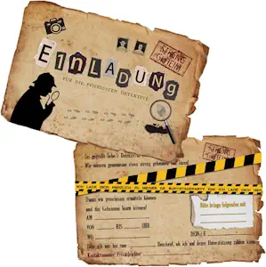 12 x Einladungskarten Detektiv Kindergeburtstag A6 Einladungen Party Geburtstag Junge Mädchen Geburtstagseinladungen - Die perfekte Einladung zur Kinderparty (Detektiv)