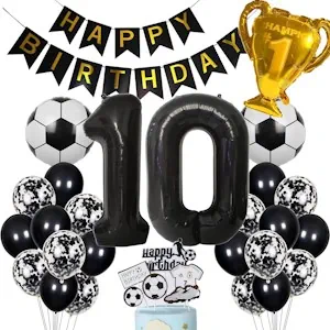Fussball Luftballon 10. Geburtstag Schwarz Helium Ballon 10 Geburtstag Junge Cake Topper Fußball Geburtstagsdeko 10 Jahre Kindergeburtstag Party Deko 10. Geburtstagsdeko Fußball Kuchendeko Fussball