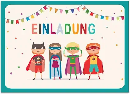 Pusteblume Grusskarten 20 Kindergeburtstagseinladungen Superhelden Geburtstagseinladungen Kinder Mädchen 20 Karten mit 20 passenden Umschlägen