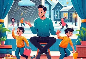Schlechtes Wetter ist kein Grund, warum der Kindergeburtstag nicht gelungen ist.