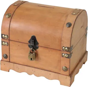 HMF 6414-51 Spardose aus Holz mit Schloss | 23,5 x 18 x 20 cm | Groß | Namibia