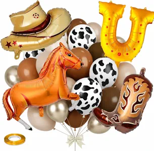 22 Stück Western Party Ballons Set, Cowboy Party Deko
